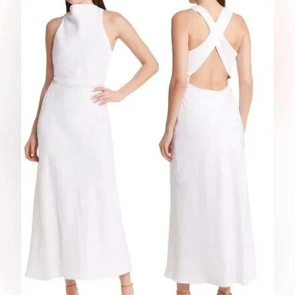 NWT Reformation Cassette White Linen Maxi Dress LWD Size 2 - Picture 9 of 9